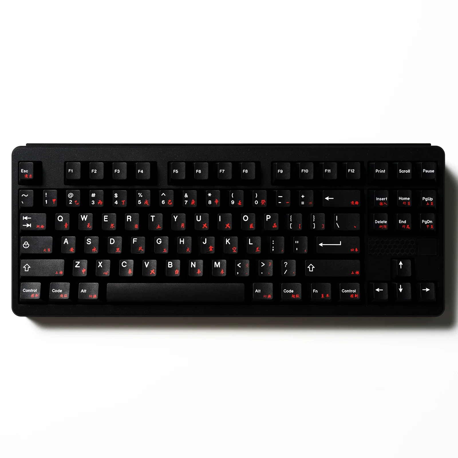 WOB keycap ALL-SUB process, black and red Chinese Russian Japanese Korean Original PBT