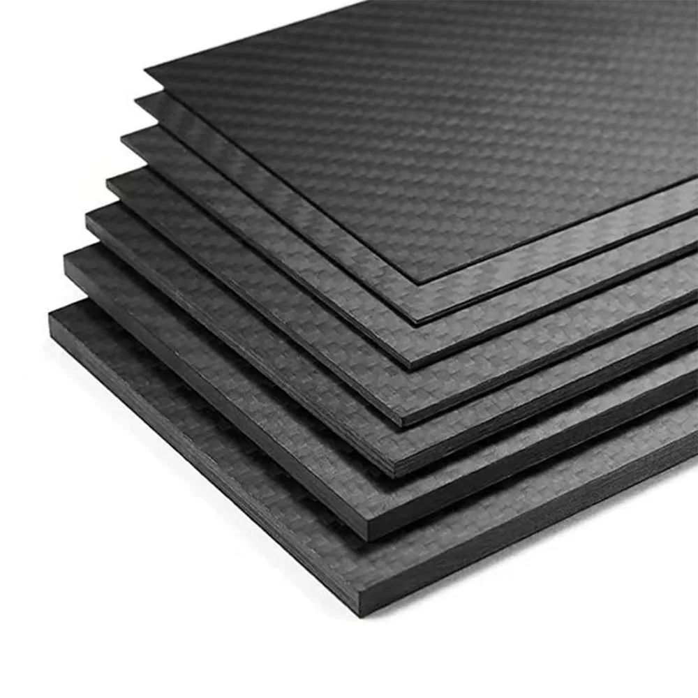 1-50mm 3K Carbon Fiber Plate Twill Plain Weave Glossy Matte Anti-UV Sheet for Automotive  Industrial CNC Processing