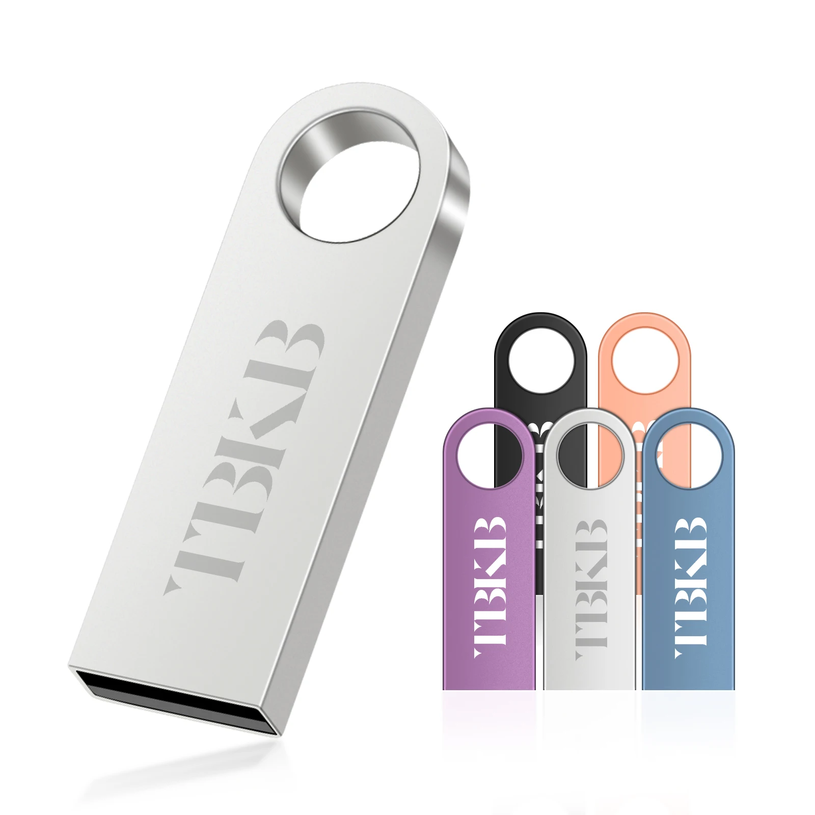 Free Custom Logo USB Flash Drive 128GB Mini Metal Pen Drive 64GB Key Chain Pendrive 32GB Red Blue Memory Stick 16GB U Disk 8GB