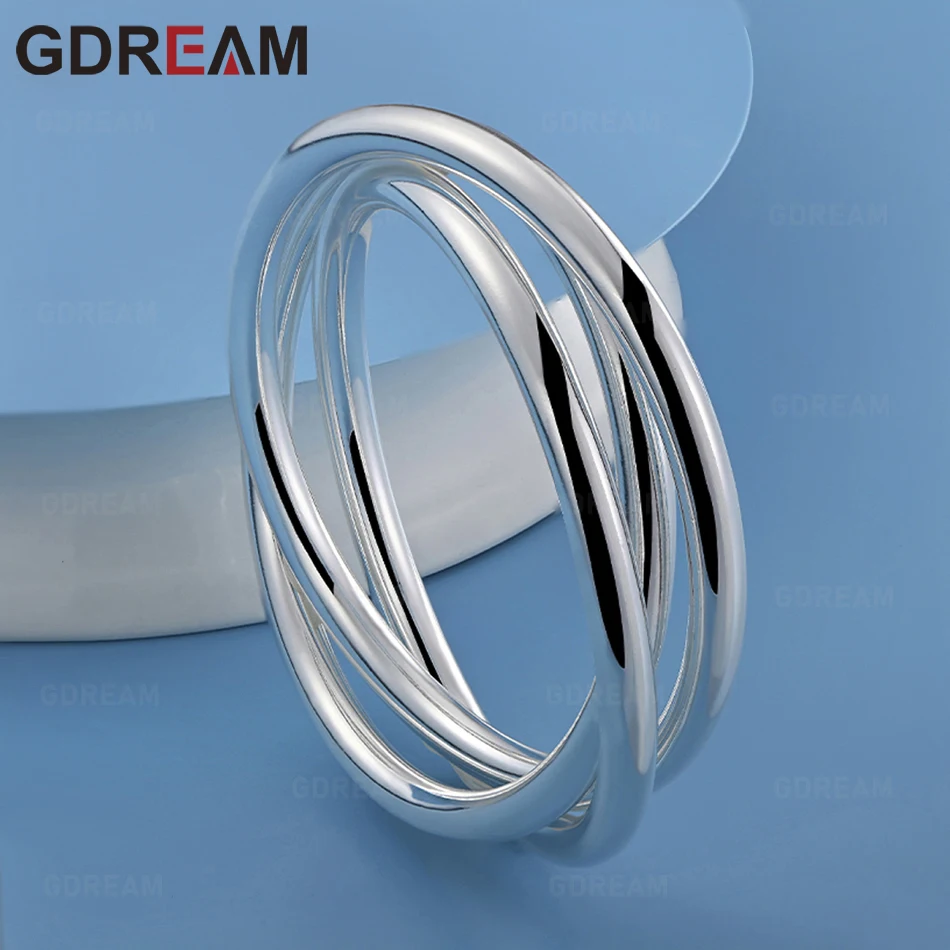 

GDREAM 925 Sterling Silver Triple-Strand Bangle: A Unique Gift For Women, Versatile For Events And Jewelry