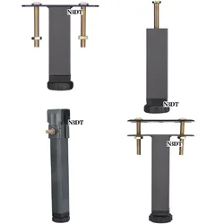2Pcs Square Tube Leveling Leg Support For Center Metal Slat Platform Bed Frame