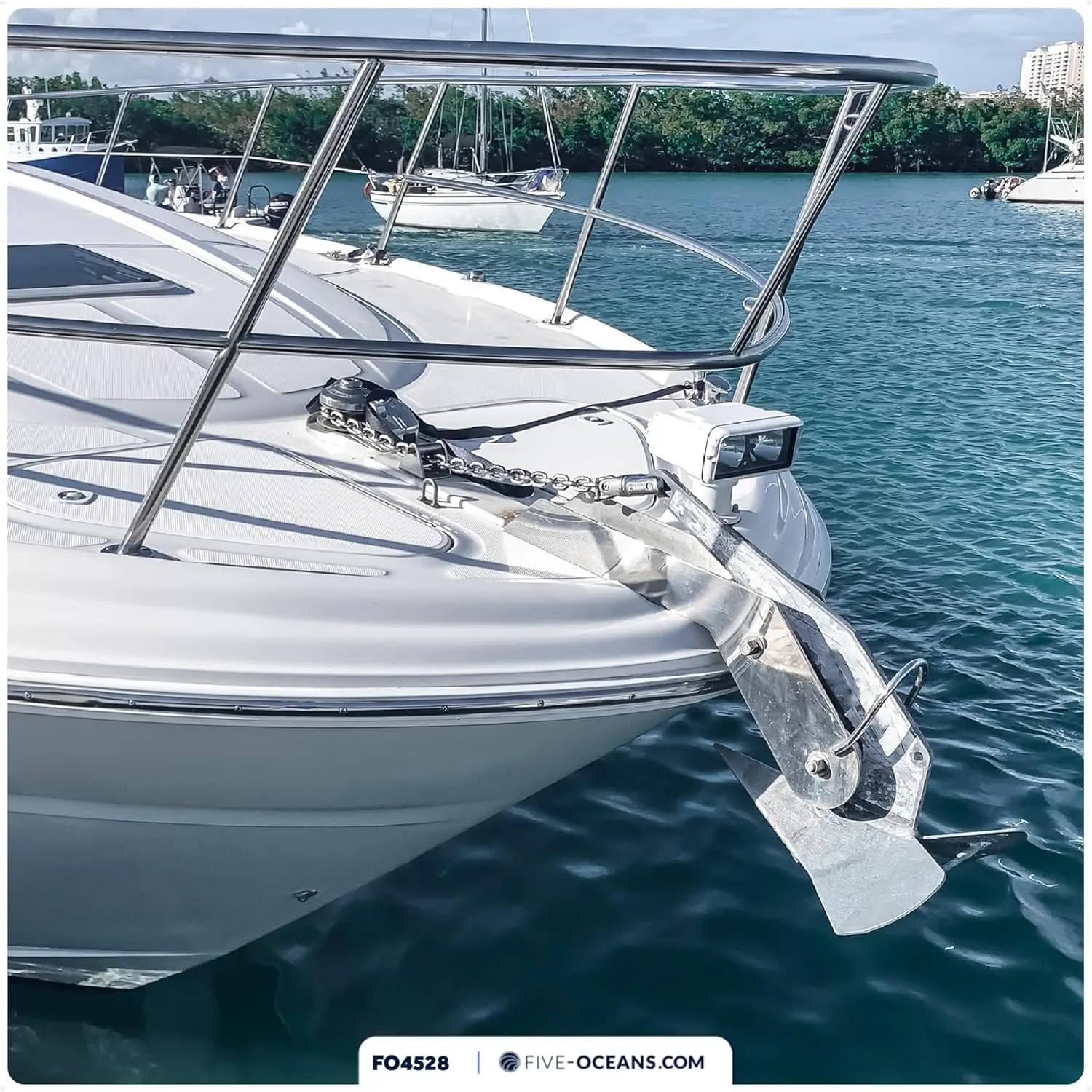 Five Oceans Windlass Anchor Rode, Hand-Spliced Anchor Rope and Chain Combination Kit, Nylon 3-Strand Rope