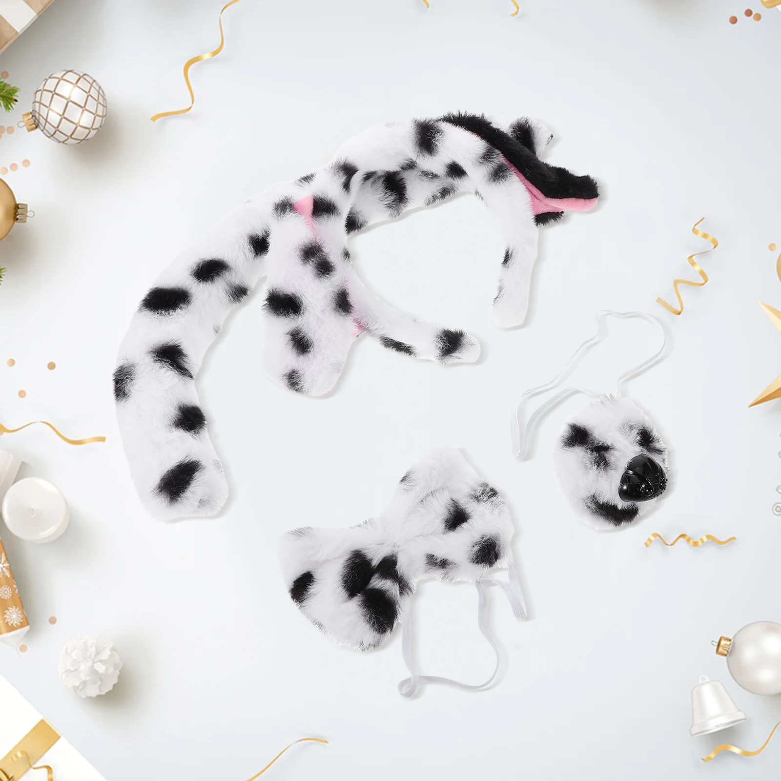 1 set 1 Set Dalmatiner Hund Ohren Stirnband Schwanz Fliege Nase Tier Kostüm Zubehör Für Kinder Halloween Party Cosplay tier Ohr