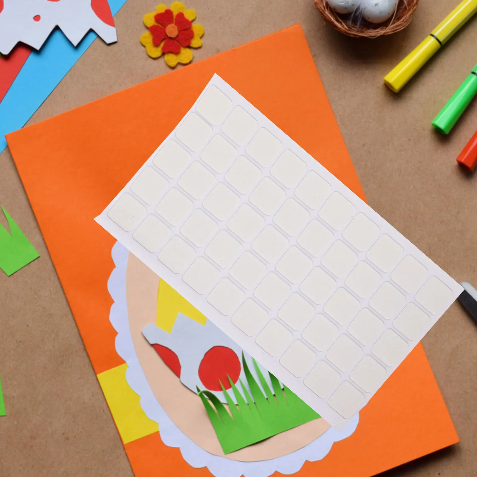 

100pcs Double Sided Adhesive Stickers 15Mm Clear Square Nano Tape For Craft Diy Wall Car Mounting Removable Adhesive