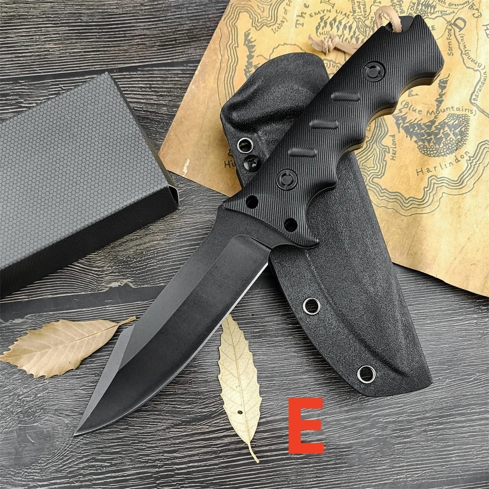 RSA C.R(Backpackers) Combat Fixed Blade Knife D2 Steel Blade Tactical Knife G10/Hemp Handle Jungle Survival Knife EDC Multitool