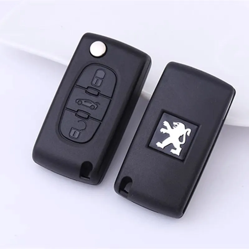 16MM Car Remote Key Sticker 3D Aluminum Badge Decals For Peugeot 206 307 308 3008 207 208 407 508 2008 5008 107 106 205 4008 301