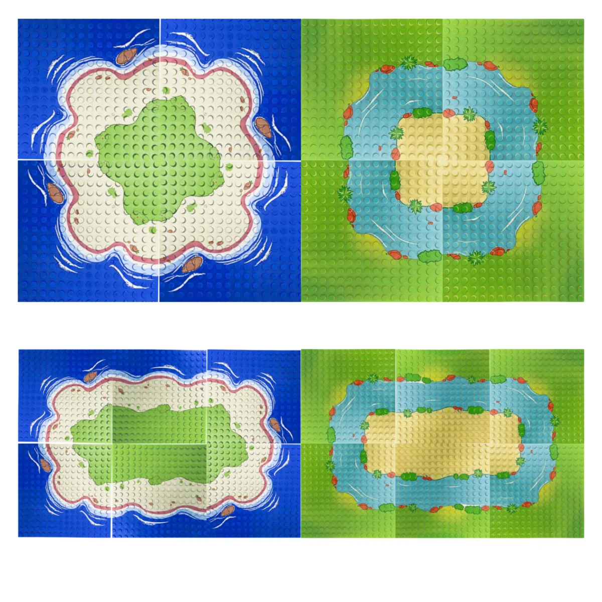 

2pcs 12.8*12.8cm Printed Baseplate Building Blocks DIY Toys Island River Scene Construction Building Block