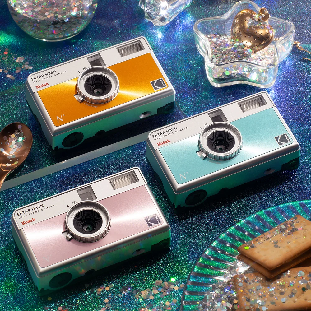 كاميرا فيلم كوداك EKTAR H35 H35N كاميرا نصف إطار 35 مم كاميرا فيلم قابلة لإعادة الاستخدام مع نقطة فلاش محمولة وإضاءة كاميرا التصوير
