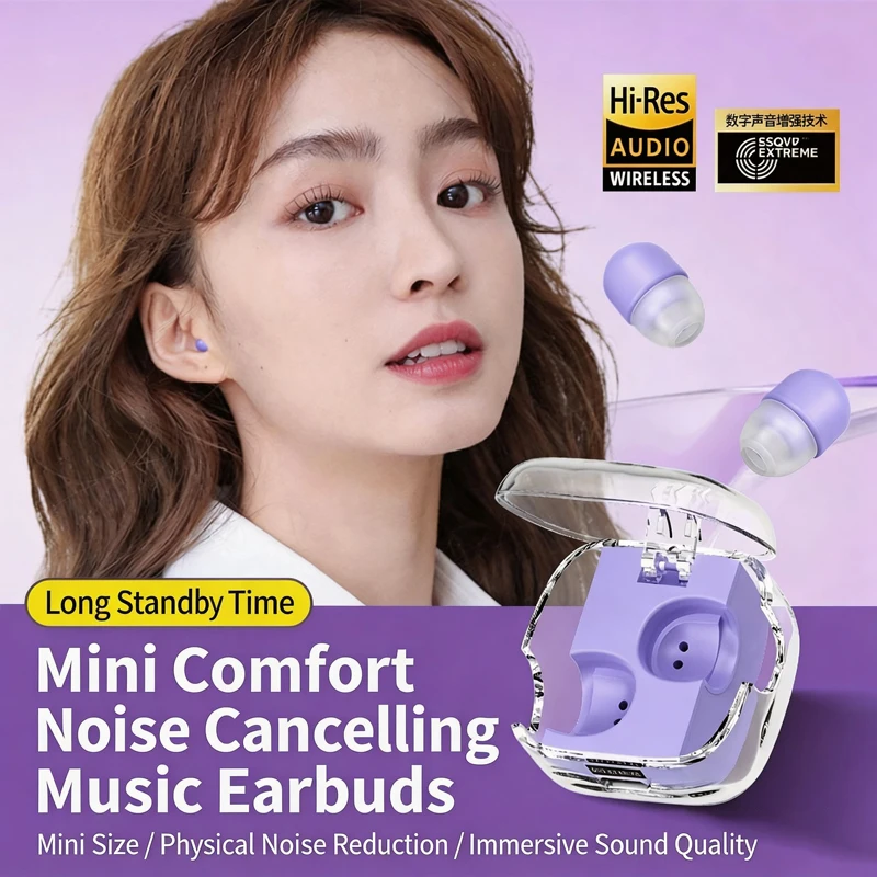 NEW Mini Wireless Bluetooth 5.3 Invisible Sleep Earphones High Sound Quality Cancellation Stereo Headset Sport Exercise Earbud