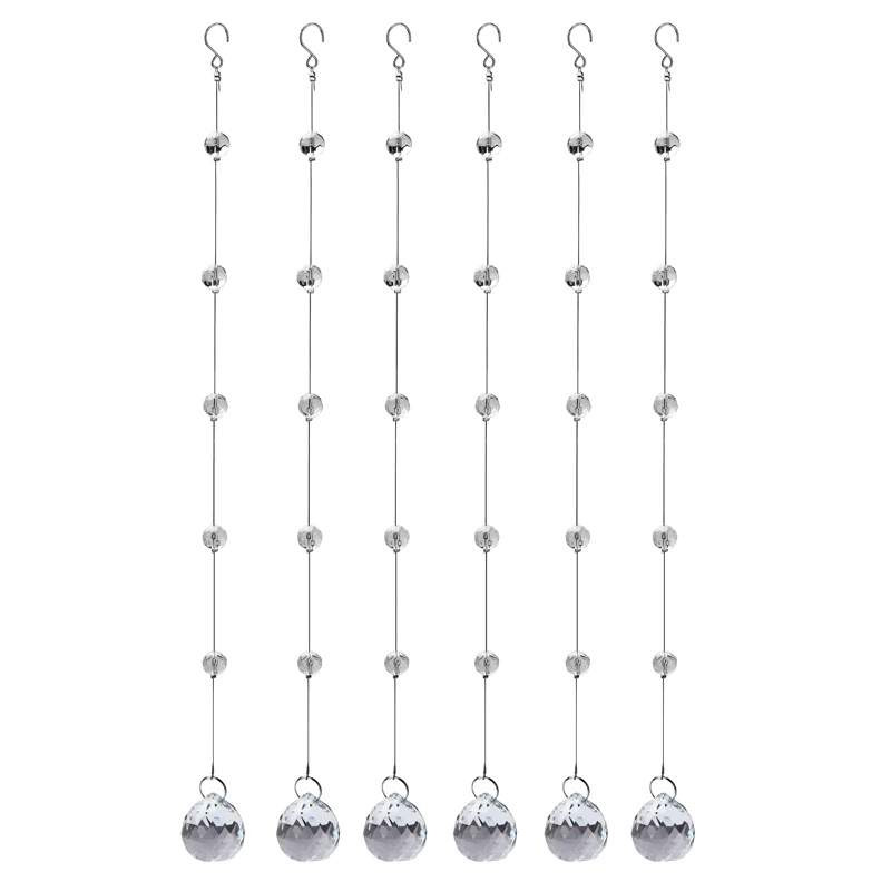 Customized environmentally friendly polished transparent crystal glass wreath bead chain curtain antique style wedding