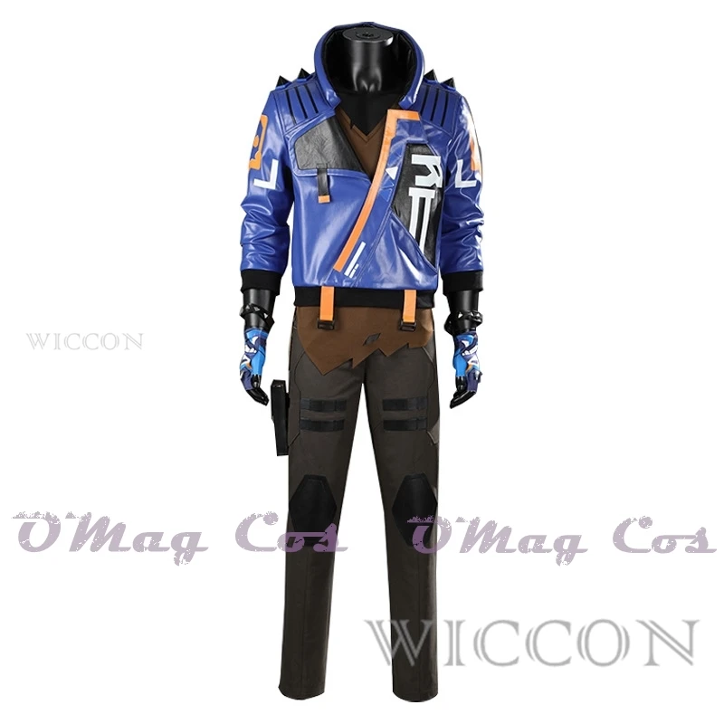 

Game Valorant Yoru Cosplay Men Costume Roleplay Fantasia Outfits Jacket Gloves Man Fancy Dress Up Party Clothes For Role Playing