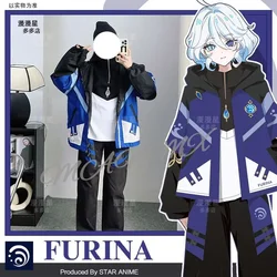Anime Game Genshin Impact Furina Cosplay Cosutme Spring Autumn Coat Fashion Loose Hoodeis Long Pants