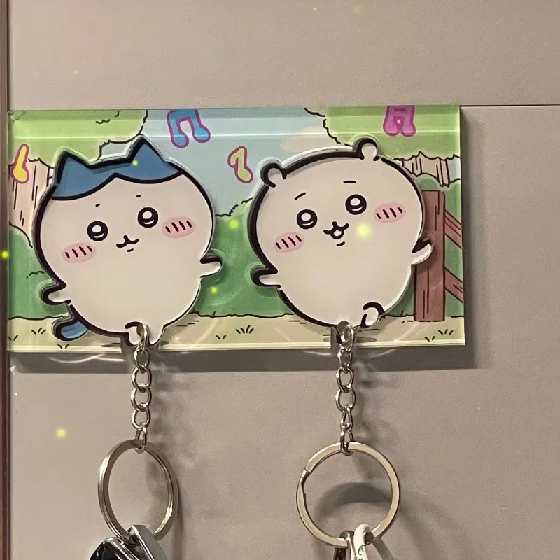 Porte-clés de dessin animé Anime, stockage de clés, pendentif de sac d'école, autocollant de réfrigérateur, accessoires de couple, cadeau, Kawaii, Chiikawa, Hachiware