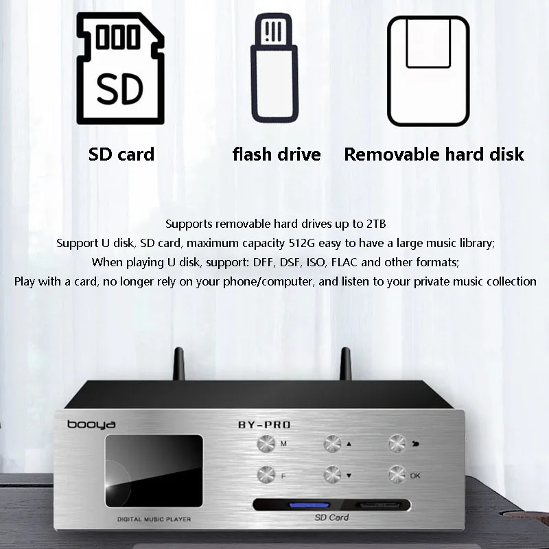 Casa audiófilo leitor de áudio banda mestre 24bit sem fio bluetooth música lossless player digital plataforma giratória es9038 dsd decodificação