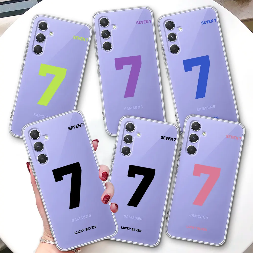 

Чехол Lucky Number 7 для Samsung Galaxy A15 A16 A17 A54 A14 A22 A51 A53 A12 A13 A23 A71 A52 A55 A35 Прозрачный чехол из ТПУ для телефона