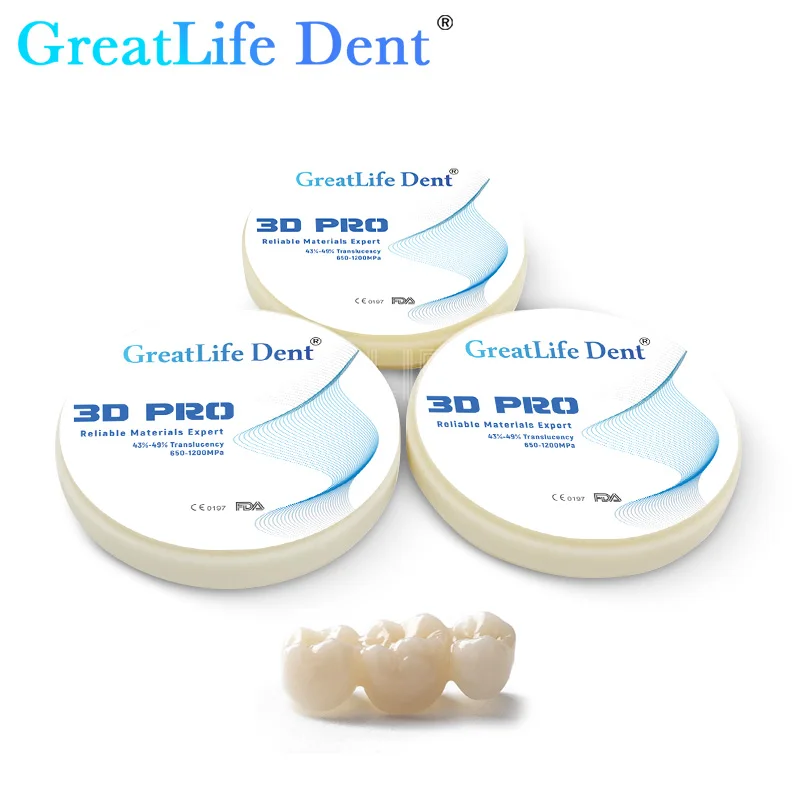 GreatLife Dent ST-C Explore Functional 4D Multilayer Zirconia Blocks Dental Lab Materia 98mm System 12-30mm CAD CAM 43%-57%