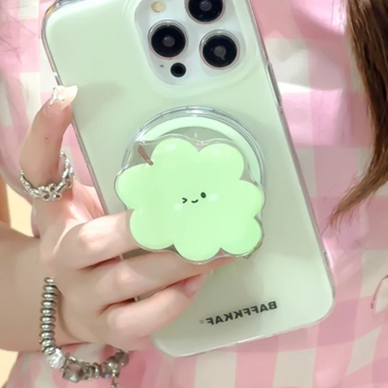 Korea Lucu Kartun Buah Magnetik Pemegang Pegangan Tok Griptok Ponsel Berdiri Pemegang Dukungan untuk iPhone 17 16 untuk Pad Magsafe Smart Tok