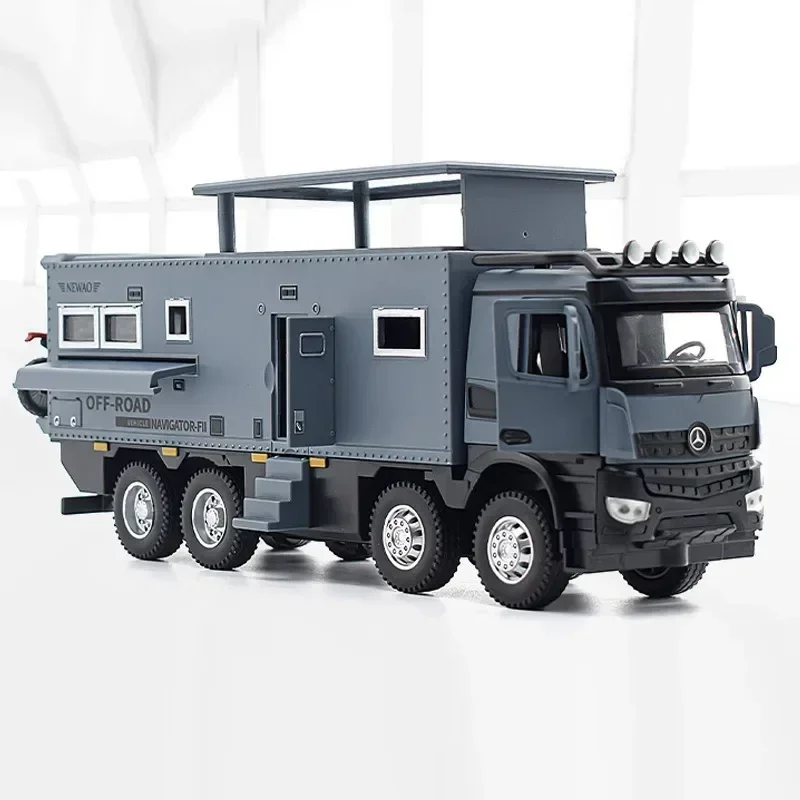 perfect gift set:super large 25cm alloy car model,1:24 simulated off-road RV with cool lighting and sound,cool stuff kids toys