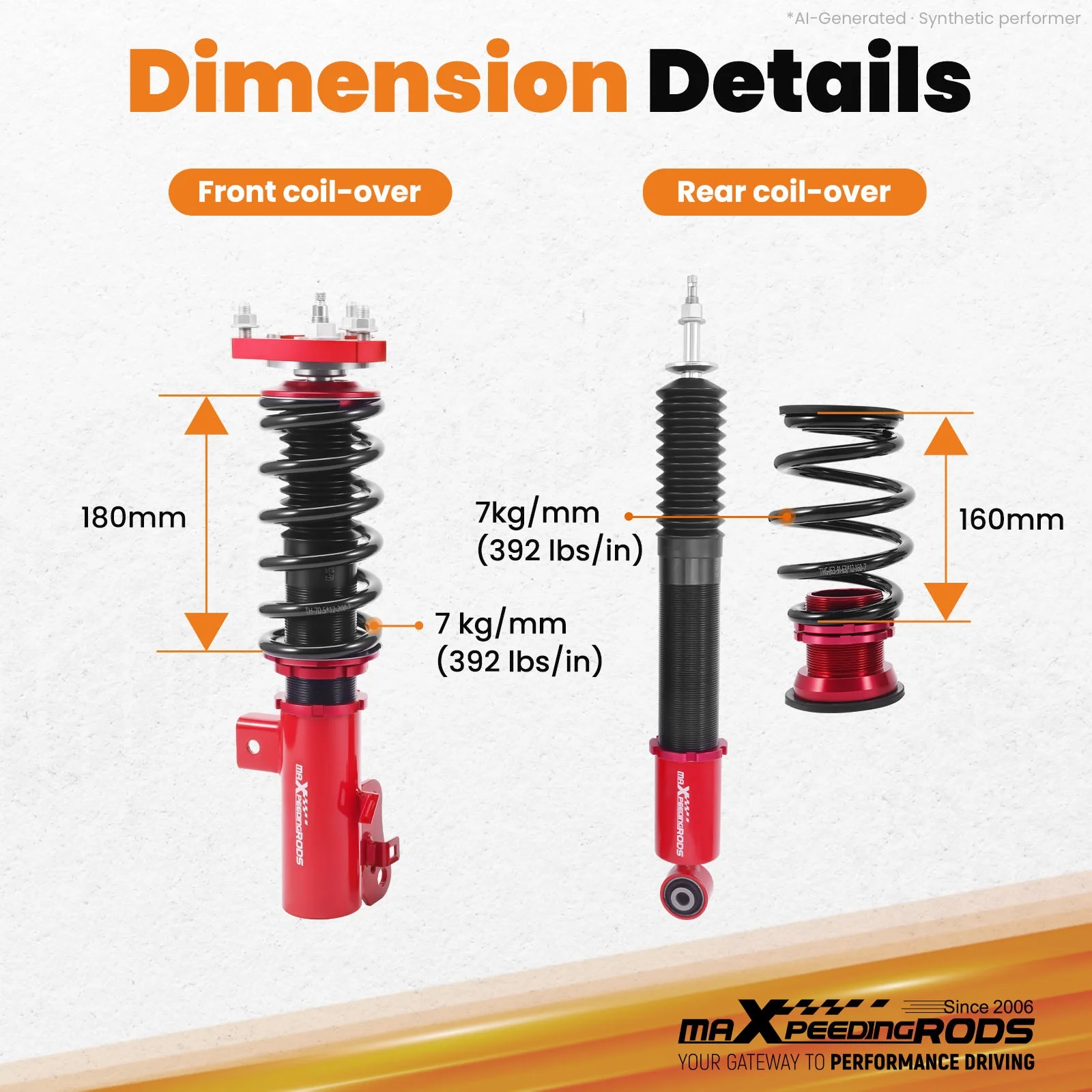 MaXpeedingrods T7 Racing Coilovers Lowering Coils Kit For Honda Civic 2012-2015