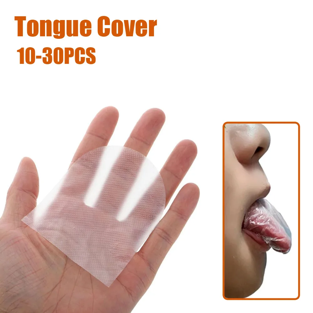 10-30 Uds. Cubiertas desechables para la lengua, protectores medicinales para la lengua Oral, bloques de cubiertas para evitar el sabor amargo para adultos y niños