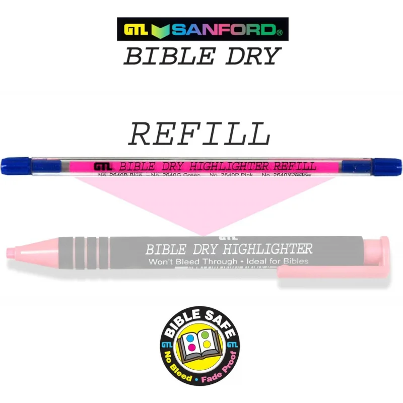 G T Luscombe Bible Dry Highlighter Recargas (2) Cartão Rosa