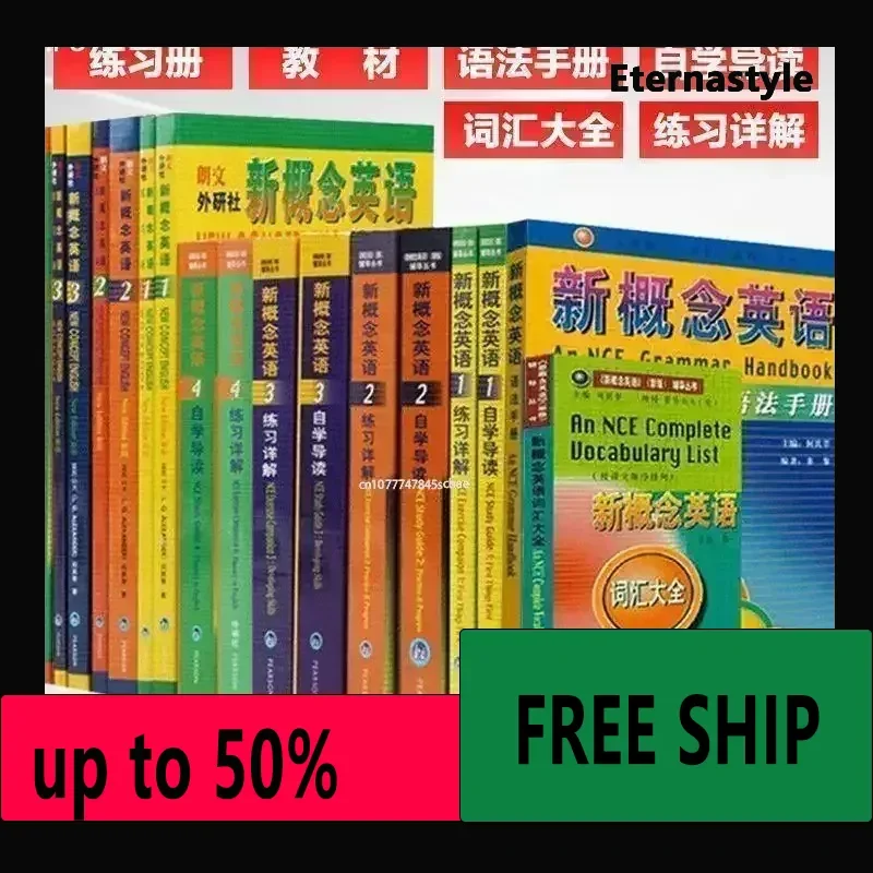 Hot Libro book Books Of18 Books New Concept English Textbook 1234 Students' Book Workbook Exercises Detailed Self-study Guide Re