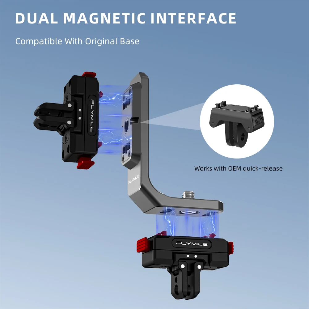 Flymile L-Bracket for Insta360 X6 Horizontal And Vertical Adapter Shooting 1/4 Screw Interface Support Mount Camera Accessories