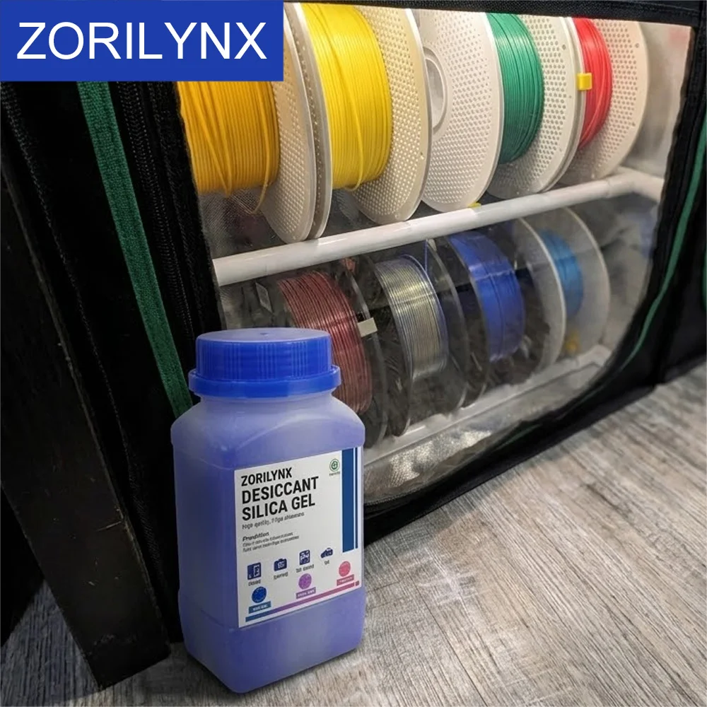 500g Reusable Indicating Silica Gel Desiccant Beads Prevent Filament Stringing Moisture Absorber for 3D Printer Dry Box Camera