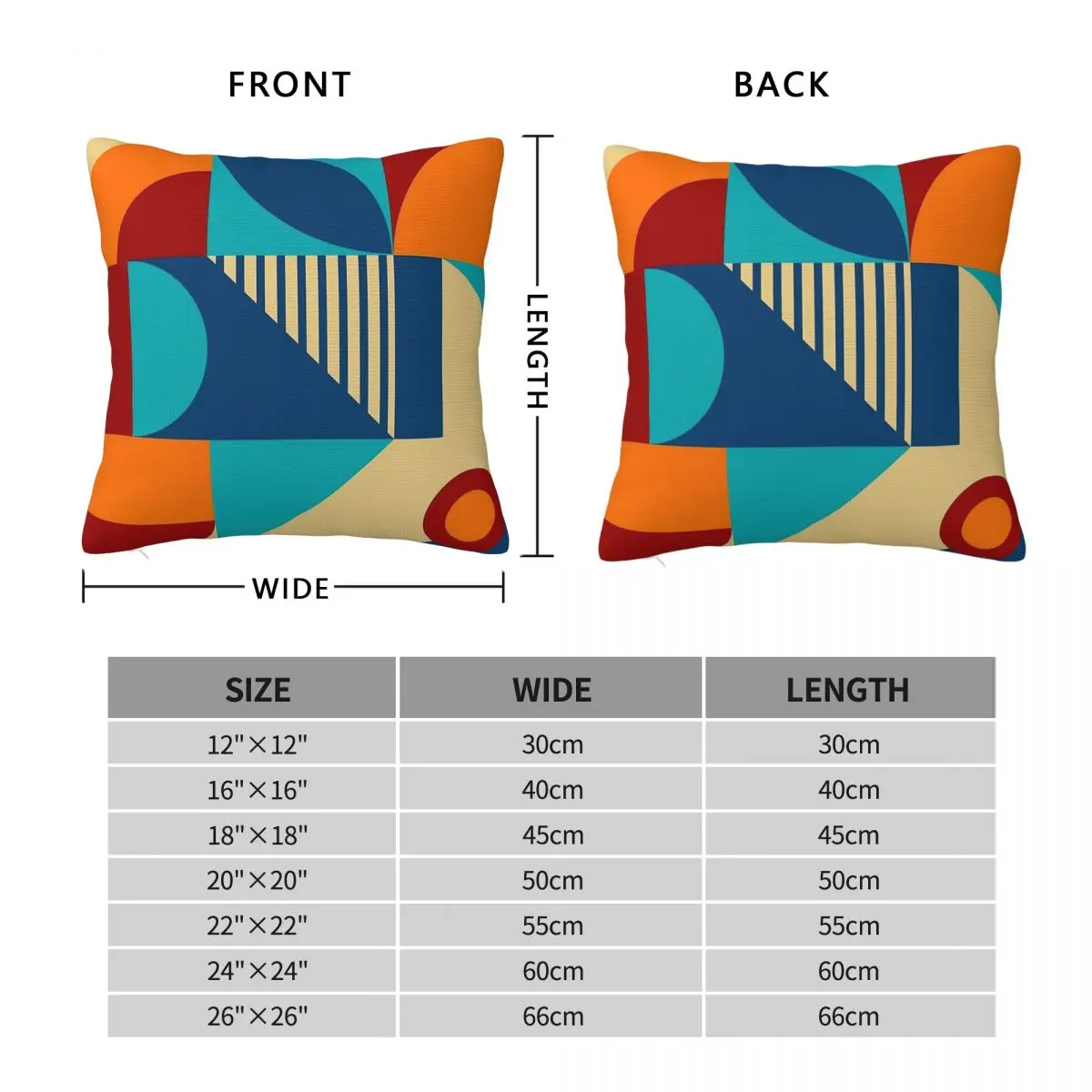 Yellow Blue Orange Bauhaus Square Pillowcase Polyester Linen Velvet Printed Decorative Throw Pillow Case Sofa Cushion 45x45