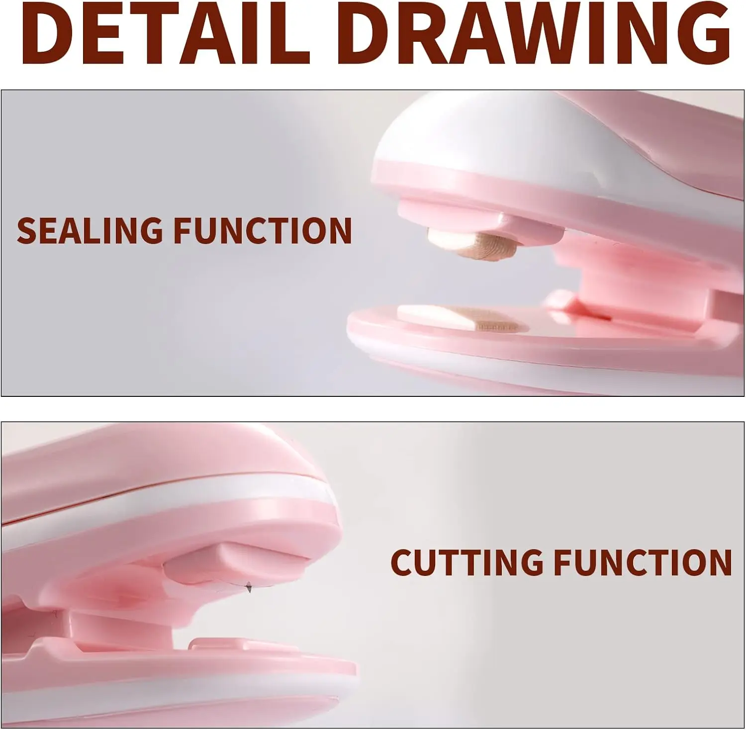 เครื่องซีลปากถุงขนาดเล็ก,แพ็คเครื่องซีลสูญญากาศความร้อนแบบพกพา,เครื่องซีลปากถุงแบบชิปพร้อมเครื่องซีลความร้อน 2 ใน 1 เครื่องซีลอาหารเครื่องซีลปากถุงแบบใช้มือถือ