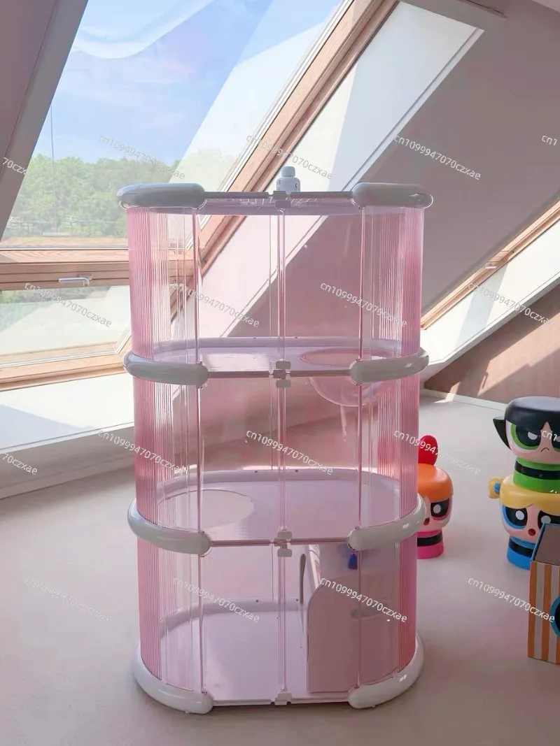 Panoramic Cat Cabinet Cage, Large Free Space Household Toilet, Integrated Double Layer and Three Layers