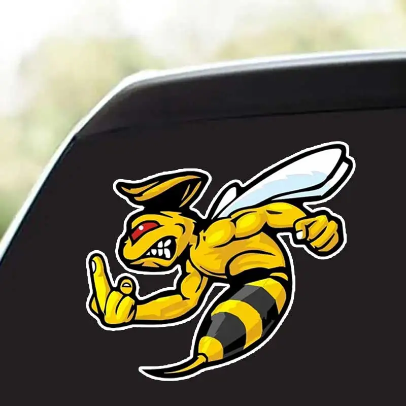 Angry Wasp Bumblebee Car Sticker Vinyl Decal Waterproof Rear Window Motorcycle Camper Bumper Truck Laptop Decoration  Y01