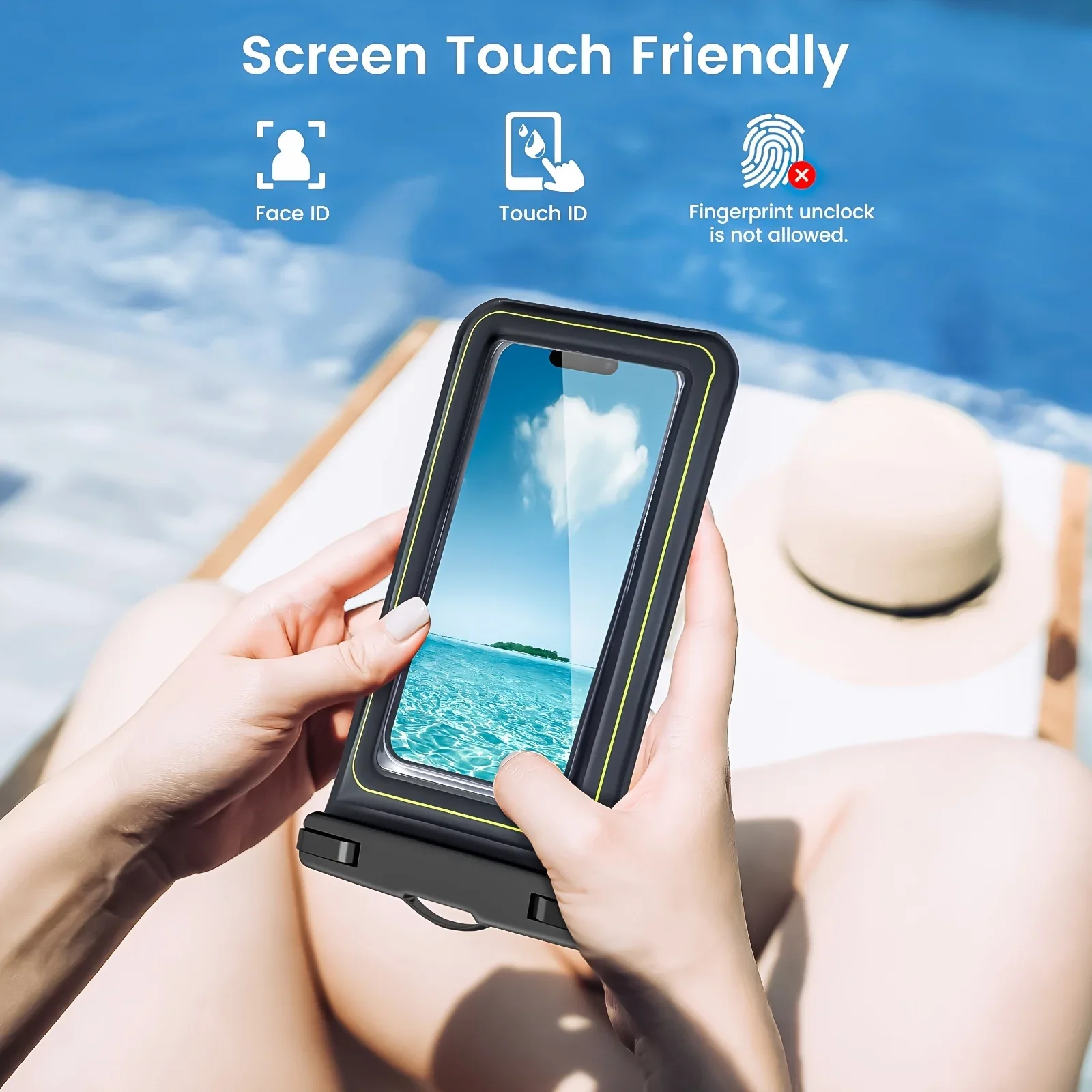 Floating Airbag IP68 Waterproof Swimming Sports Bag Pouch Phone Case Touch Screen & Strap For iPhone Samsung 6.8" Mobile Phone