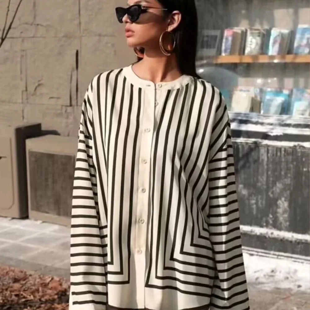 Autumn and winter new fashionable women\'s clothing casual elegant European and American style positioning printed shirt