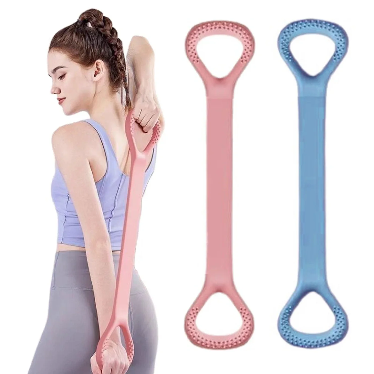 Resistance Bands Yoga Pilates Workout Exercise Elastic Bands 8-Figure Silicone Resistance Band Sport Strength Pull  Strap