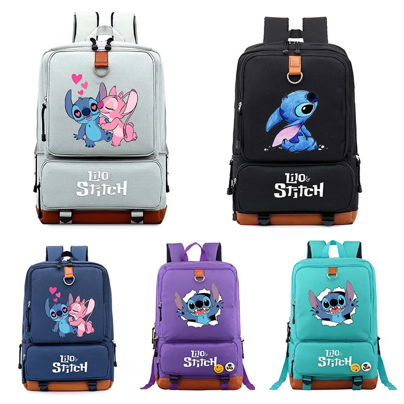 Disney Lilo Stitch Backpack For Boys Girls Travel Shoulder Backpack Men Women Large Capacity Daily Bookbag Mochila