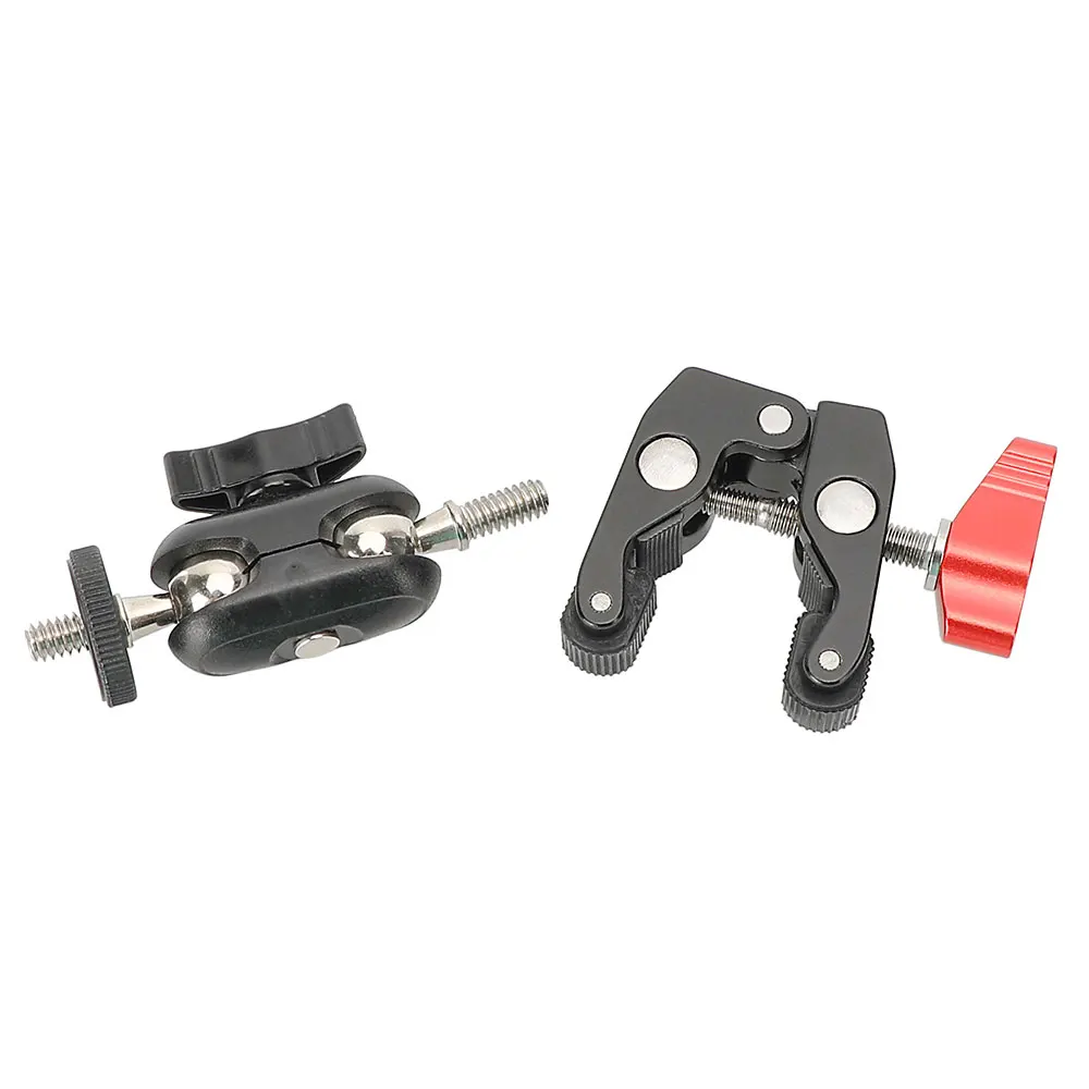 KIMRIG Metal Super Clamp with 360° Double Ball Head Magic Arm Clamp with 1/4\