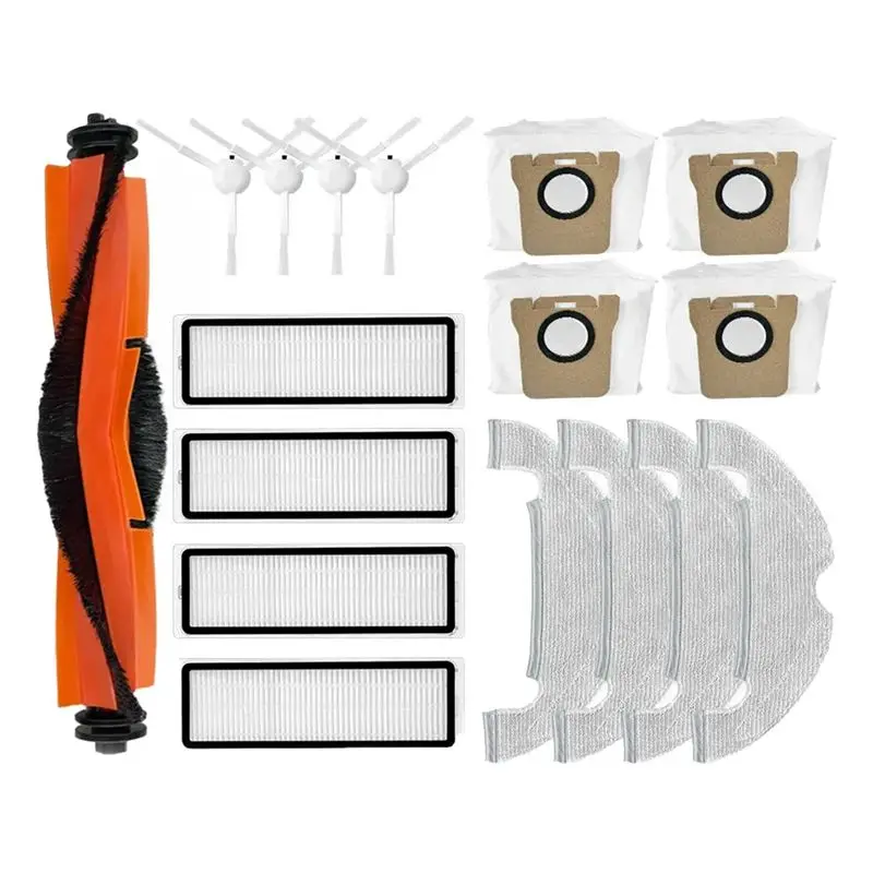 

AS63-For X10 B102GL Replacement Spare Parts Accessories Main Side Brush Hepa Filter Mop Cloth Rag Dust Bag
