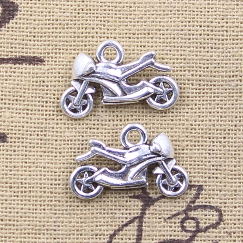 10pcs Charms motor motorcycle 13x20mm Antique Silver Color Pendants Making DIY Handmade Tibetan Finding Jewelry