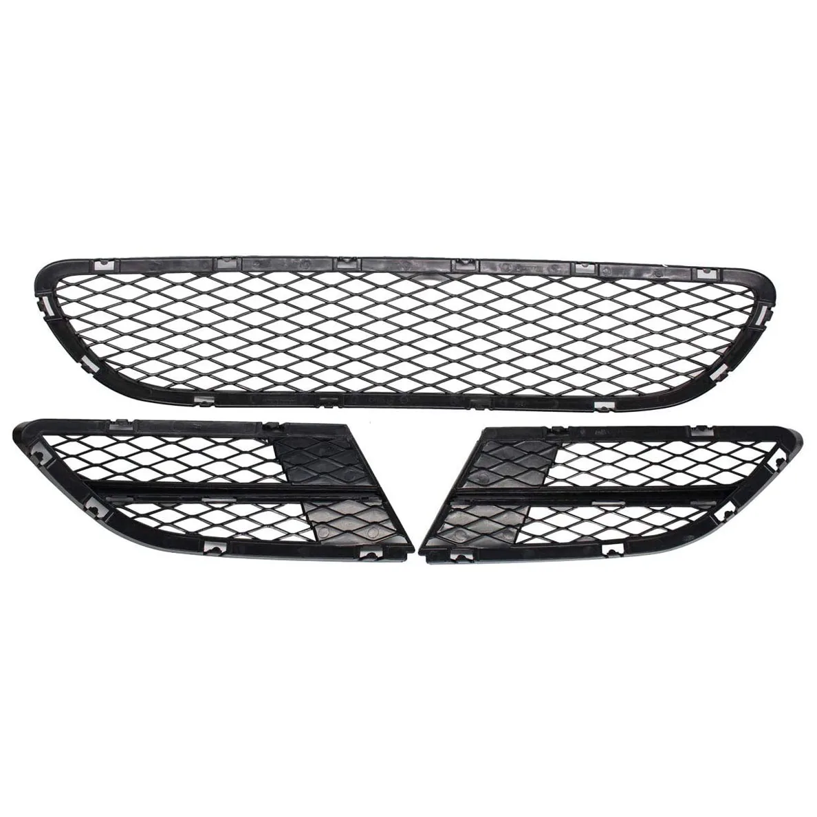 3PCS / Set Car Front Lower Bumper Kidney Grille Grill Kit Replacement FOR-BMW 3 Series E90 E91 325I 328I