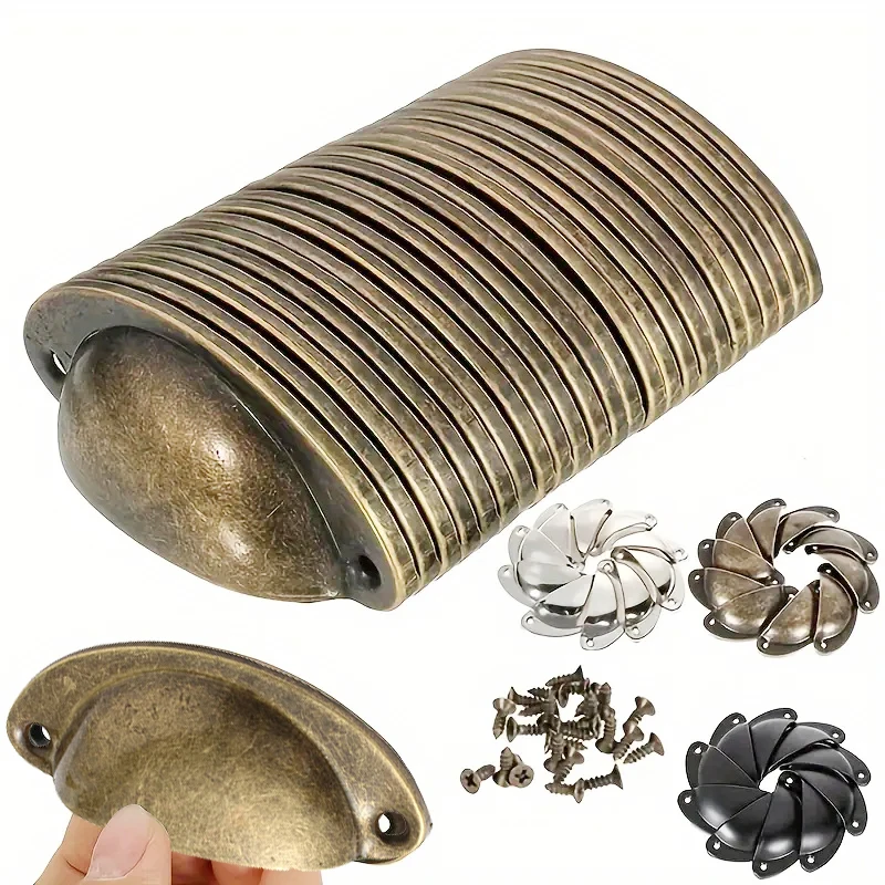 

Vintage Shell Handles Cabinets Pulls Drawer Knobs Replacement Handles For Furniture Cupboard Closet Door Furniture Hardware