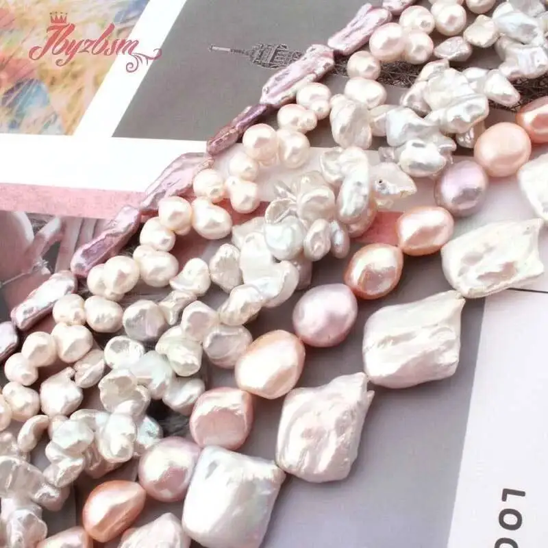 

Natural Freshwater Pearl Stone Beads Reborn Keshi Irregular DIY Spacer Strand 15 Inch For Necklace Jewelry Making Free Shipping