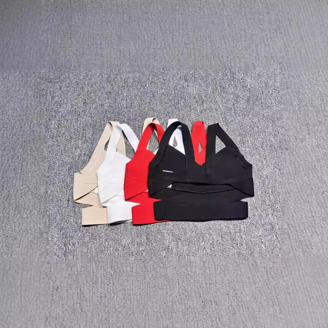 

Вязаный облегающий топ с перекрещенными бретелями, жилет с эластичной повязкой, футболка длиной до пола, сексуальный женский многоцветный укороченный топ из ацетатного волокна