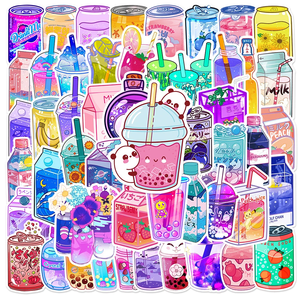 10/30/50 Stuks Leuke Ins Stijl Drank Stickers Cartoon Graffiti Decals Voor Reisbagage Waterfles koelkast Waterdichte Sticker Pack