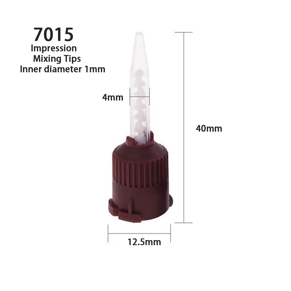 

50PCS/Bag Dentistry Disposable Mixing Tips Silicone Rubber Mixing Head 1:1 For Impression Mixing Dispensing Gun Dental Materials