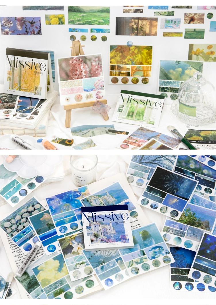 Journal GO 40 Stück Landschafts-Sticker für Scrapbooking, Dekoration, Handgemachte Collage, Junk Journal, Tagebuch, Hintergrundpapier – Detail 14