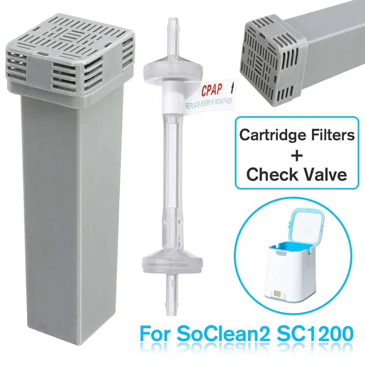 

1 Pair 2 Pairs 3 Pairs Optional SoClean2 Filter Element Filter Kit Filter Cotton Cpap Ventilator Cartridge Filter Kit 60cm×16cm