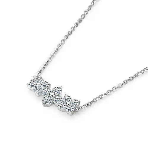 OXTAO Certified Moissanite Lucky Four-leaf Necklaces Earrings Bracelet for Women 100% S925 Silver Jewelry Accessory Sets - Image 18