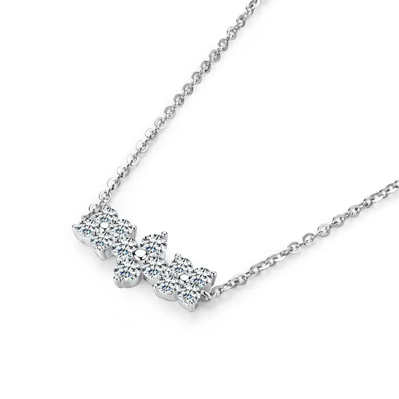 OXTAO Certified Moissanite Lucky Four-leaf Necklaces Earrings Bracelet for Women 100% S925 Silver Jewelry Accessory Sets - Image 18