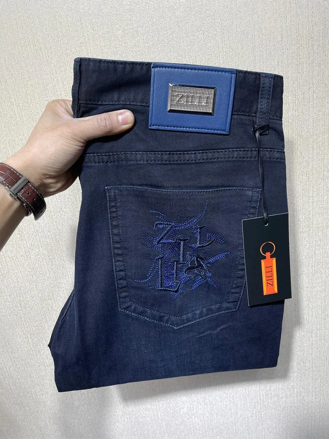 

BLLIYOSS Jeans for Men Thin Cotton Spring Summer New Fashion Embroidery Breathable outdoors Big size 29-40 Pants Smooth Elastic